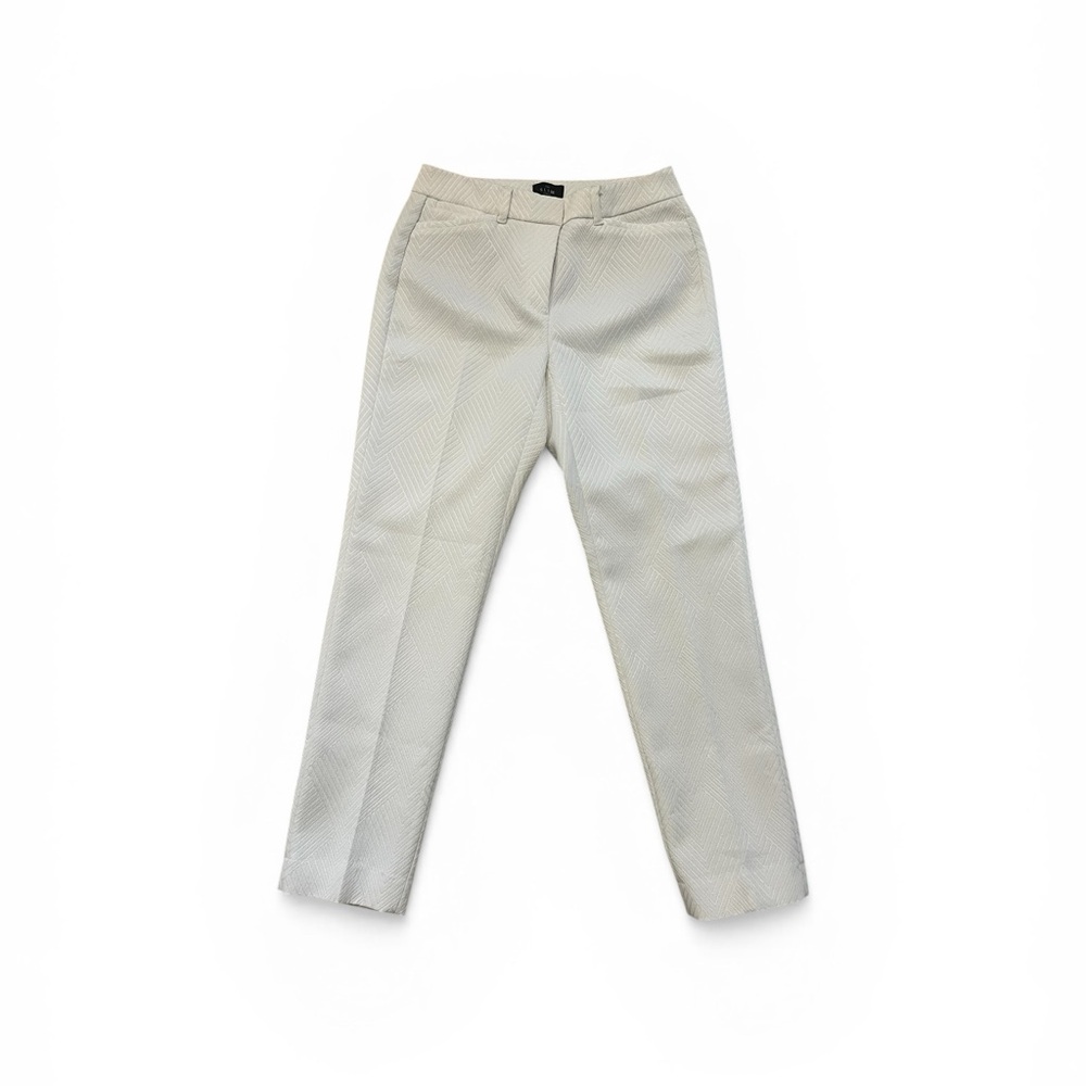 White House Black Market white Textured Trousers